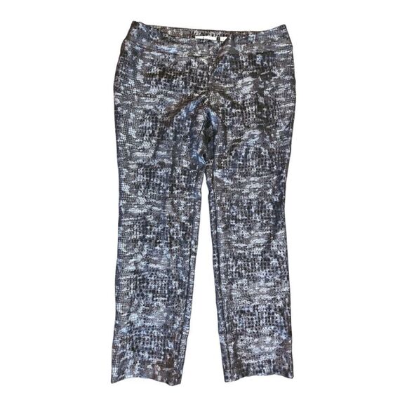 Lena Gabrielle LG Black Metalic Snake Print Leggings Size 12 - Picture 2 of 4